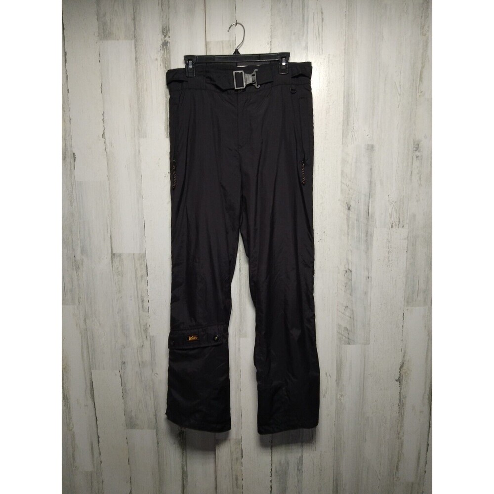 Vintage Rei Pants Mens Black Thaw Water Resistant Full Zip Leg